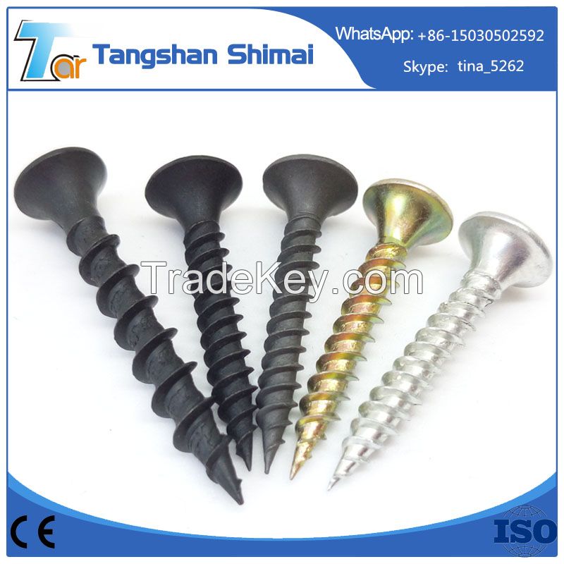 C1022 cheap black phosphated fine and coarse thread drywall screw, galvanized drywall screw