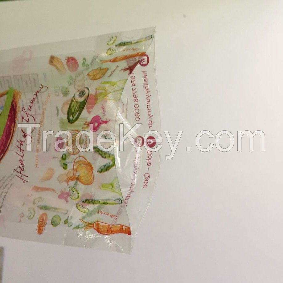 Food Grade Totally Transparent Stand Up Pouch with Tear Notch for Food Packaging