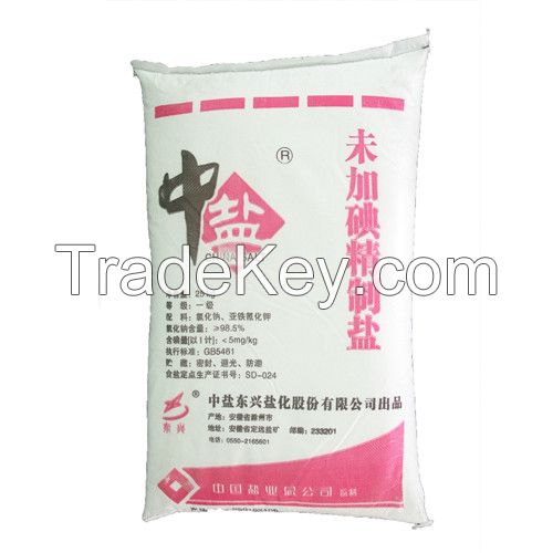 Refined salt without iodine