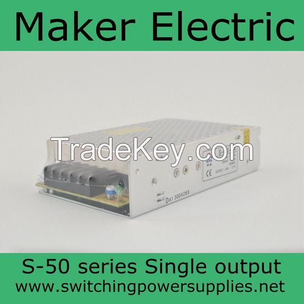 S-50-12 hot sell 50w 12v 4.2a single output switching power supply 12v output 50w