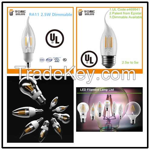 LED Filament bulb patent from Epistar led decorative bulb F35