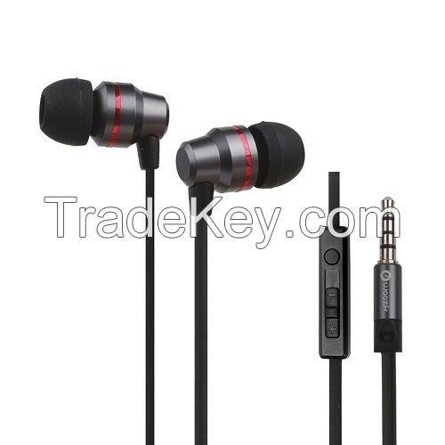 Metal in ear headphone earphone with MIC and remote contral for mobile