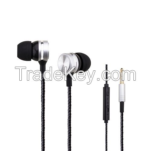 earphone with mic and remote contral in ear earphone for mobile phone