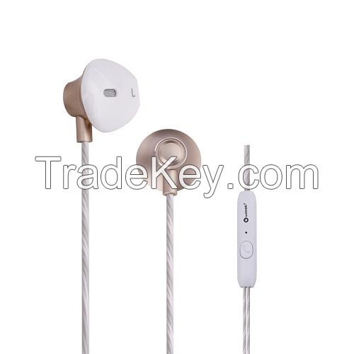 WOOZIK B900 Metal Earphone with Mic Volume Remote - Gold