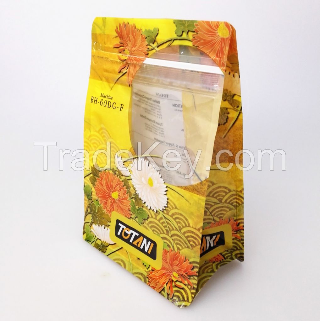 Eight Side Sealed Packaging Bag Resealable Printed Snack Food Packaging Bag