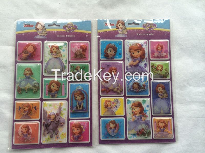 Inflated 3D Cartoon Sticker For Childrens