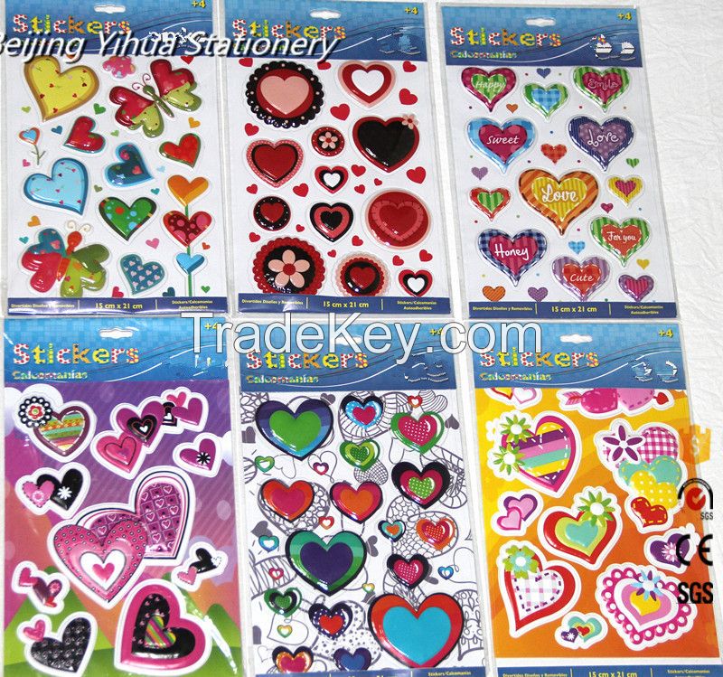2017 most popular different style 3D sticker for kids or students