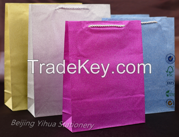 colorful glitter paper bag