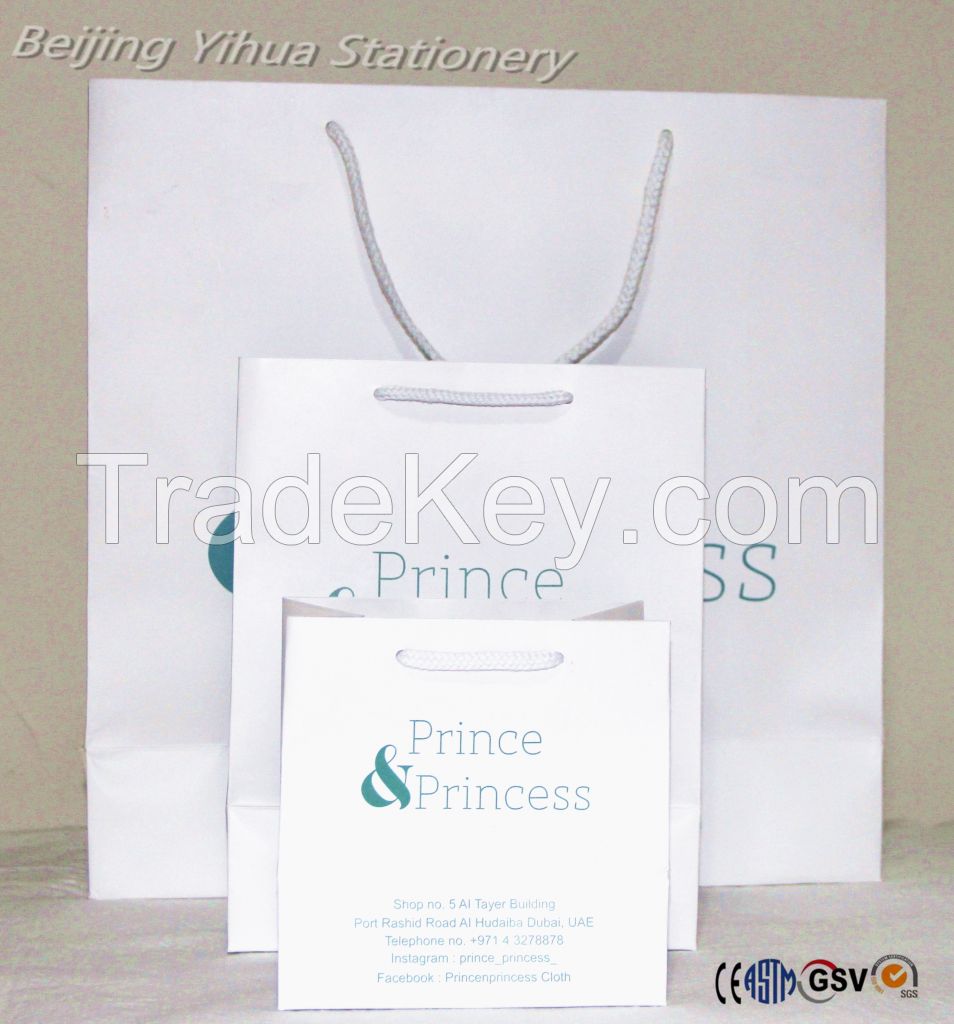 Custom design logo printed kraft paper shopping bag for any size product with handle