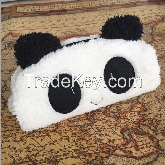 Hot selling cute panda pencil case, creative plush pen case