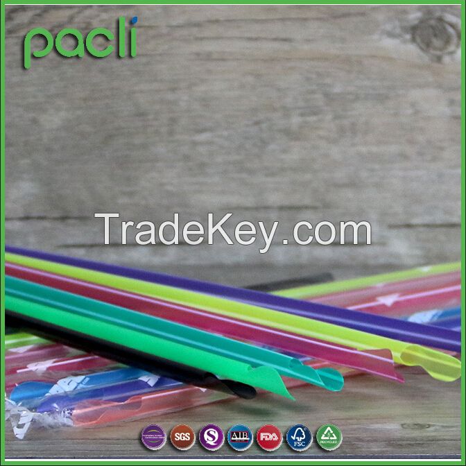 Plastic assorted colors spoon straws