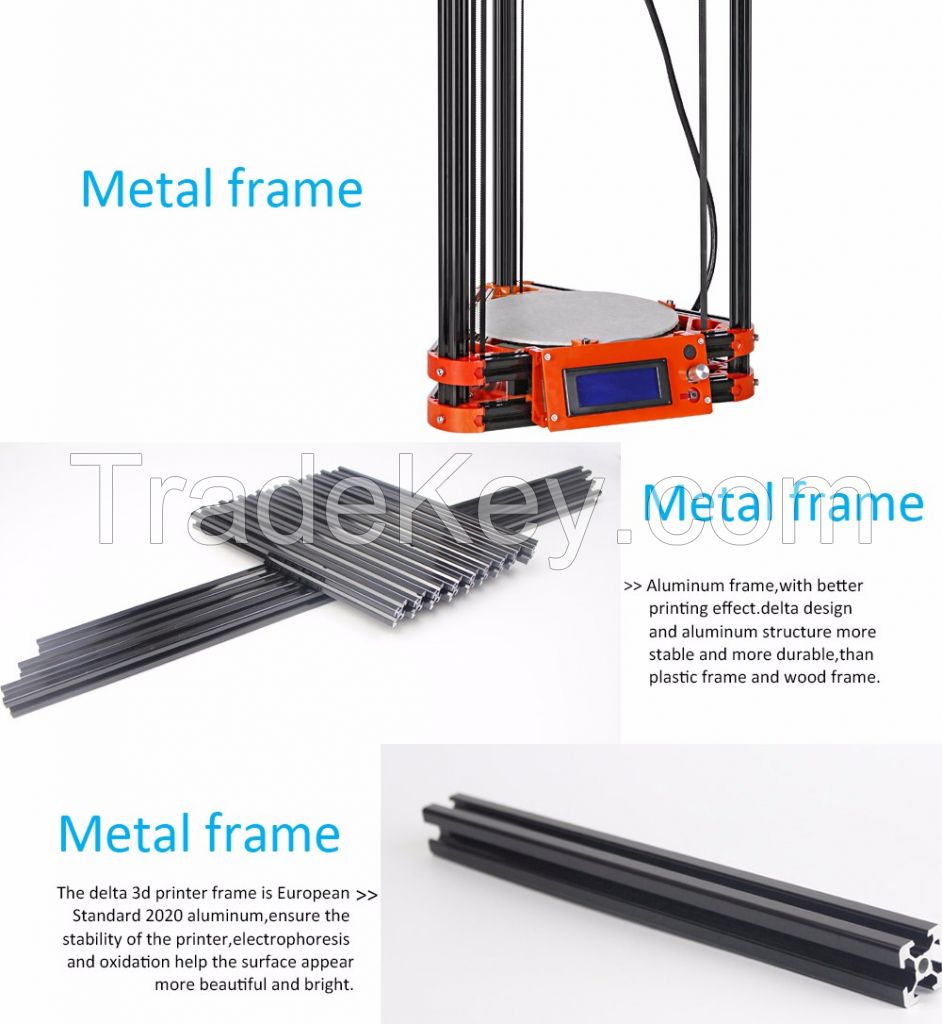 2016 Diy Kossel FLSUN 3d Printer, Large Printing Size 3d-Printer Delta 3d Printer With 40m Filament 8GB SD Card