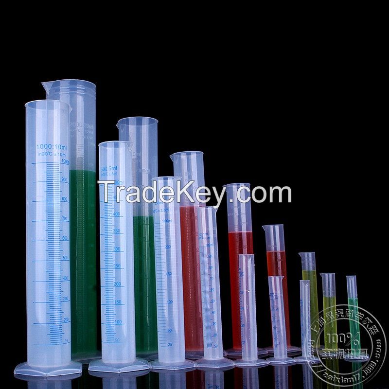 high quality graduated laboratory plastic pp measuring cylinder 10ml 25ml 50ml 100ml 250ml 500ml 1000ml