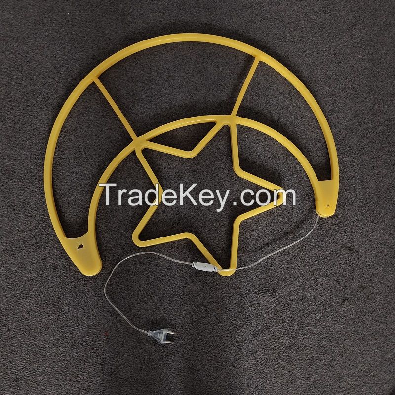 Outdoor led moon&amp;amp;star hanging neon Ramadan light