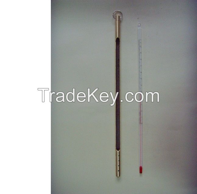 Brass sheathing thermometer,glass thermometer,industrial thermometer