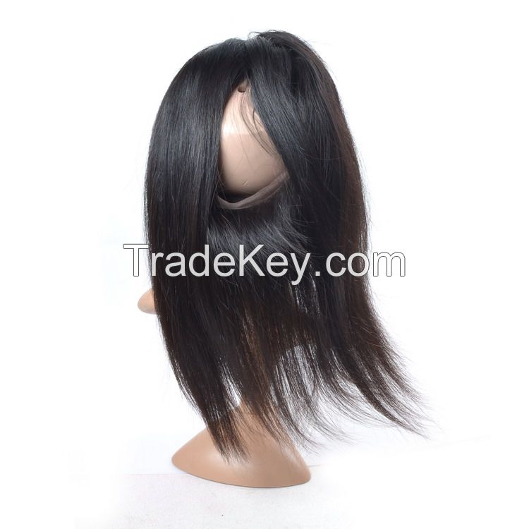 Great Quality Brazilian Hair 360 Lace Frontal Closure Natural Color