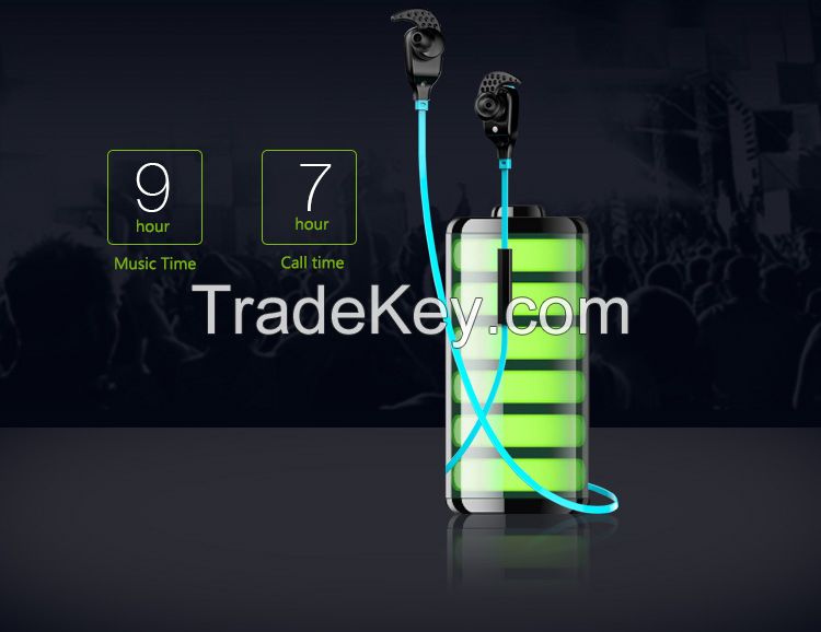 custom brand voice control music playing sport bluetooth earphone with different colors