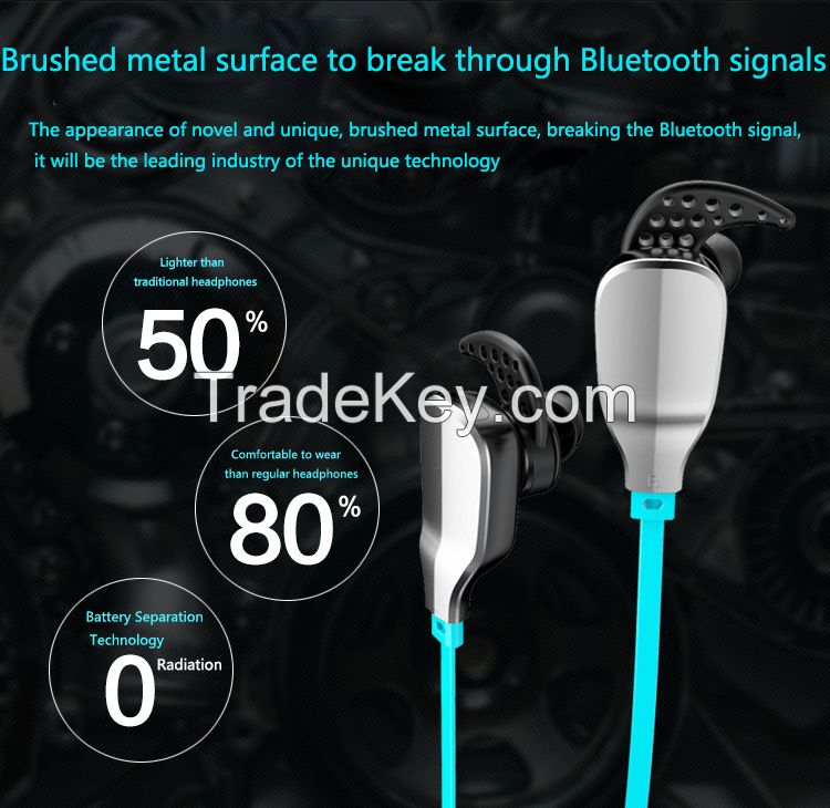 custom brand voice control music playing sport bluetooth earphone with different colors