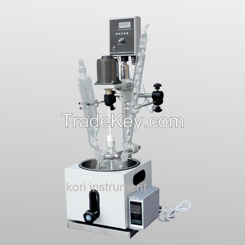 High quality borosilicate GG3.3 double layer jacketed glass reactor 