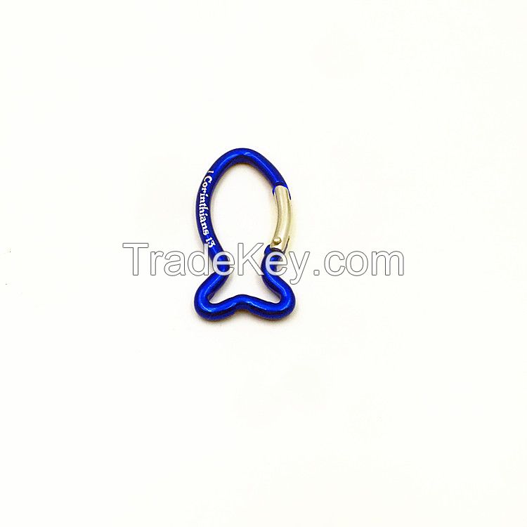 Fish shaped carabiner keychains 