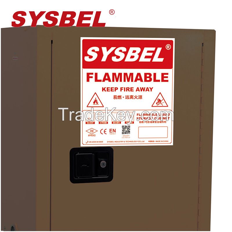 SYSBEL FM and CE Approved 90 Gal 2 Self-closed Door Flammable Liquid and Chemicals Safety Storage Cabinets