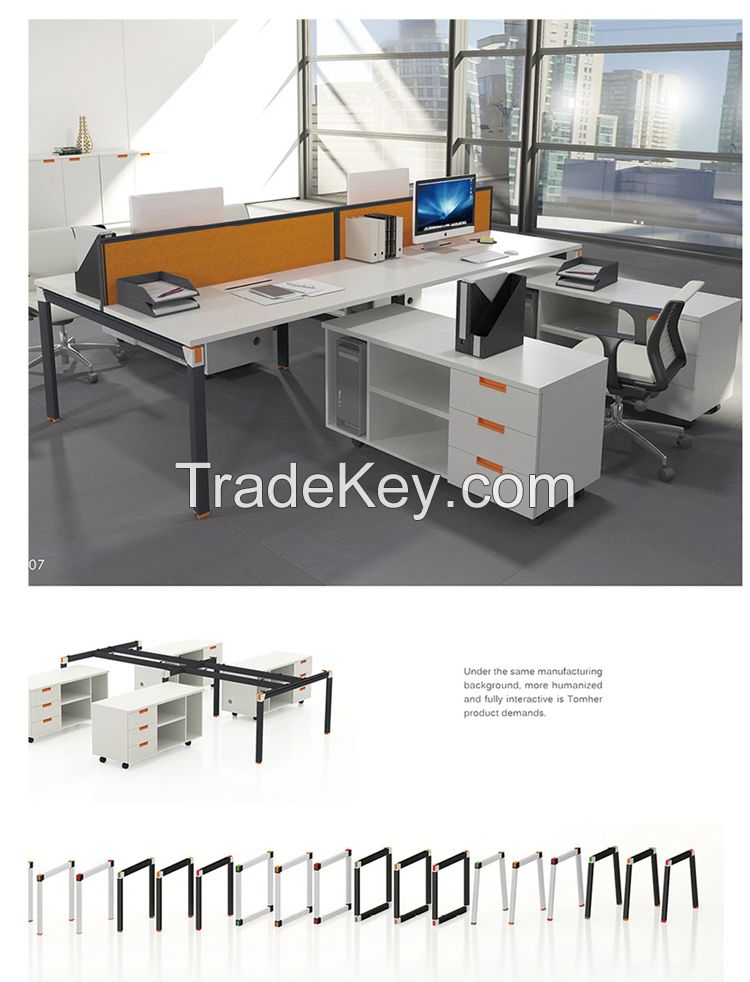 Office staff desks workstation high partitions office desk in public office area