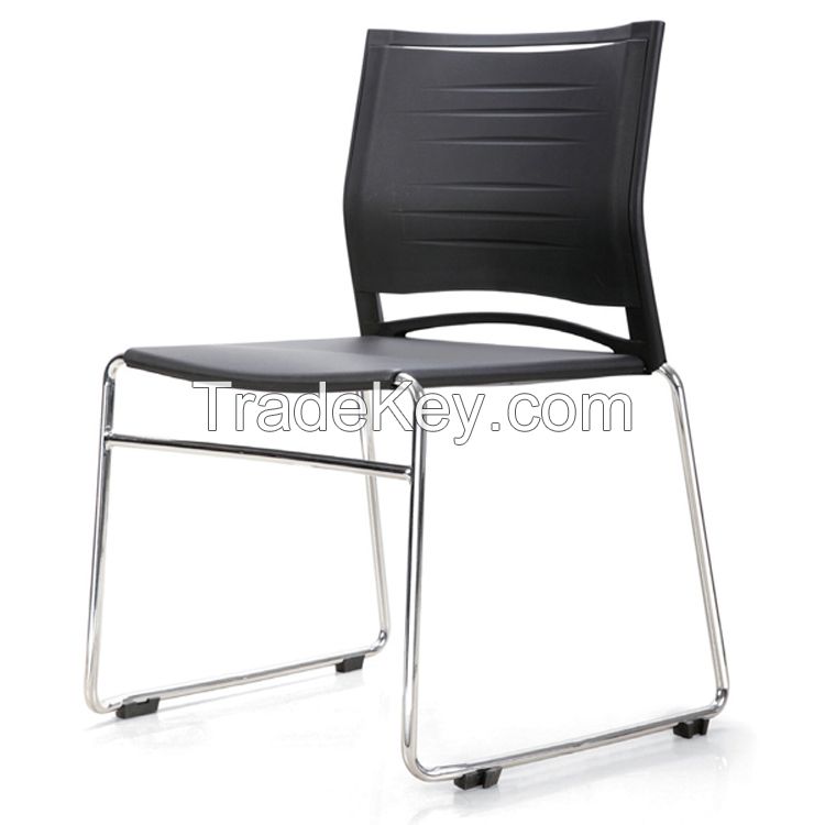 stackable of Plastic seat and backrest writting chair with PU cushon for options