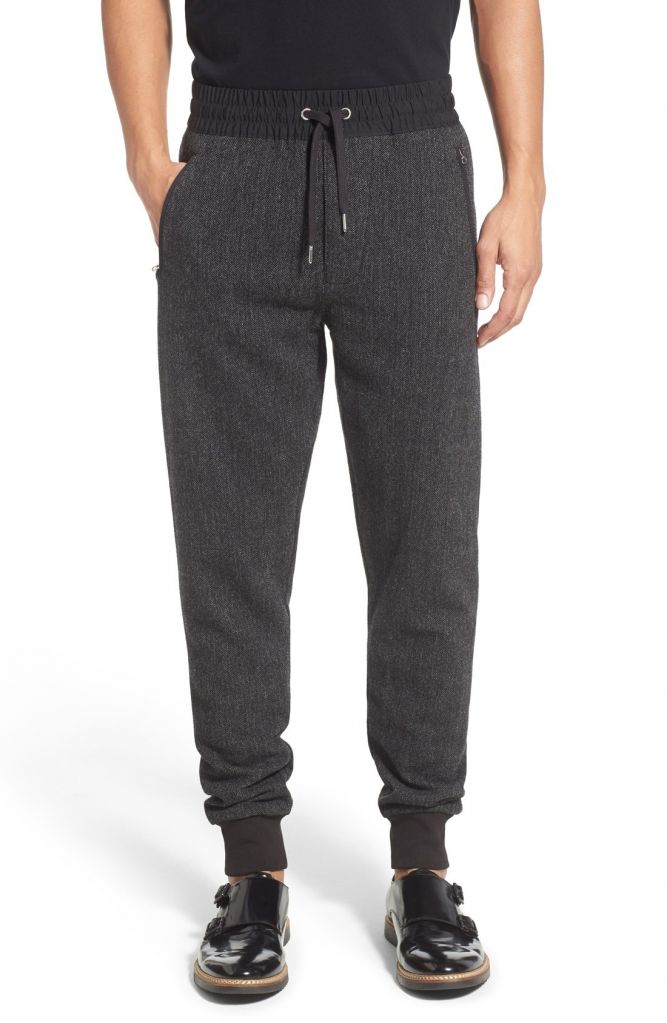 Burberry The Britain 'Dalbury' Herringbone Drawstring Sweatpants