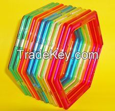 Rainbow Color Plastic safe magnetic building block toys