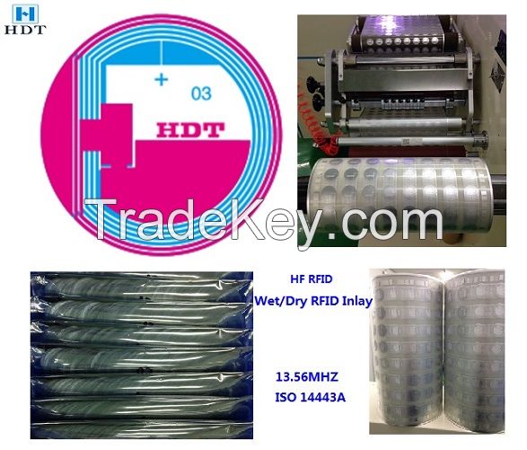 Diameter25mm RFID HF Wet&Dry Inlay (HDT)