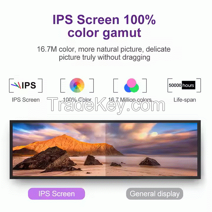 Ultra Wide Shelf Edge Advertising LCD Display Indoor High Brightness Stretched Bar Lcd Screen