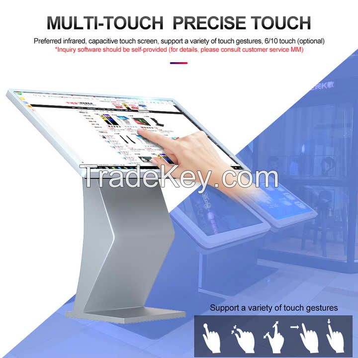 49 55 Inch Full HD LCD Floor Standing Indoor Smart Interactive Touch Screen Digital Signage Information Kiosks