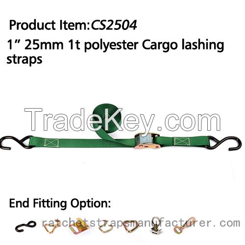 CS2504 1&quot; 1inch 1t ratchet strap with custmuzied ring