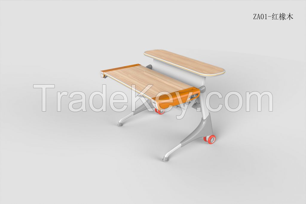 Ergonomic Adjustable Study Desk ZA01 Red Maple Color