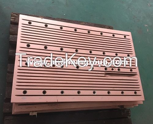 Copper mould plate for slab continuous casting machine