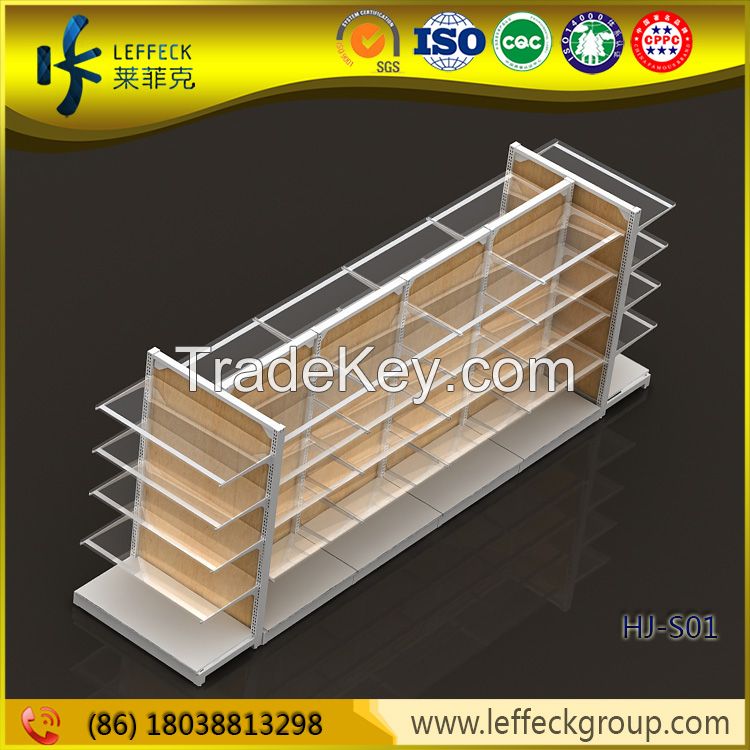 Customized size metal supermarket shelves for grocery display