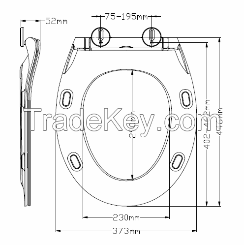 Urea toilet seat with quick release and soft close function