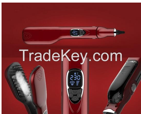 2016 Most Popular LCD Fast Steam Hair Straightener Brush as seen on tv