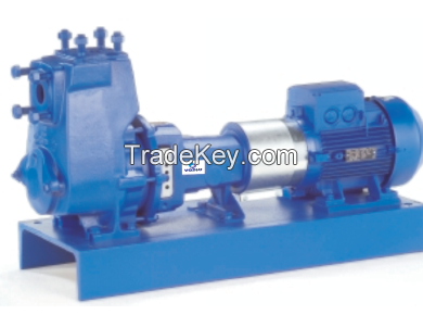 Self priming sewage pump