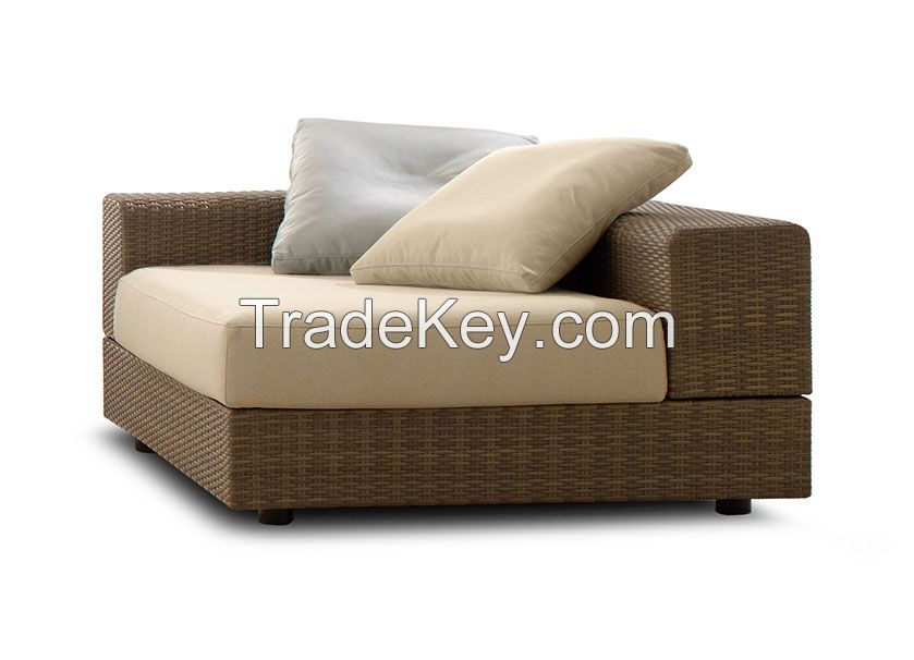 Weather Outdoor Patio Garden Sofa with Cushions HZ004