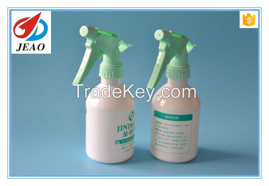 300ml PET plastic white and green water spray bottle joyshaker with spray pump trigger