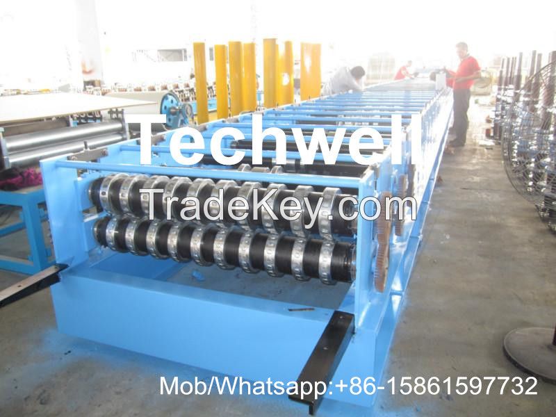 Welding Wall Plate Machine Frame Structural Metal Deck Forming Machine With Chain Transmission