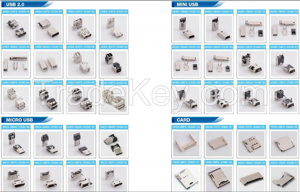 USB CONNECTOR, USB PLUG,RECEPTACLE 2.0 3.0 TYPE C