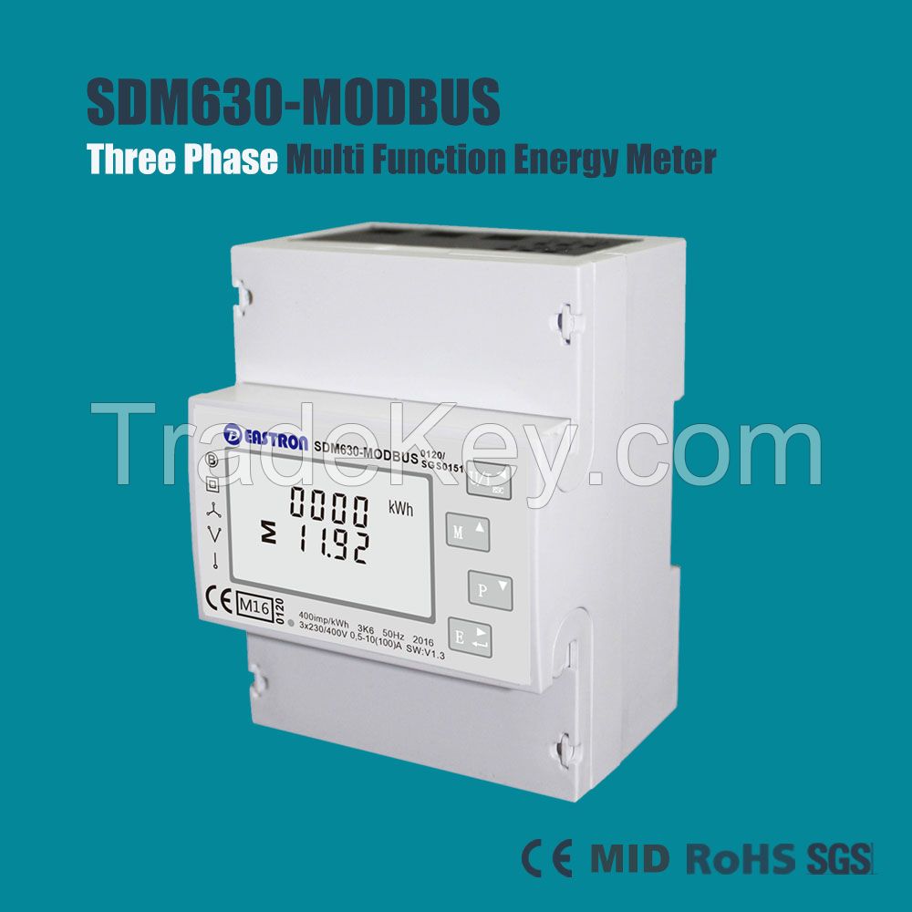 Three phase multifunction energy meter, Bi-directional for PV solar