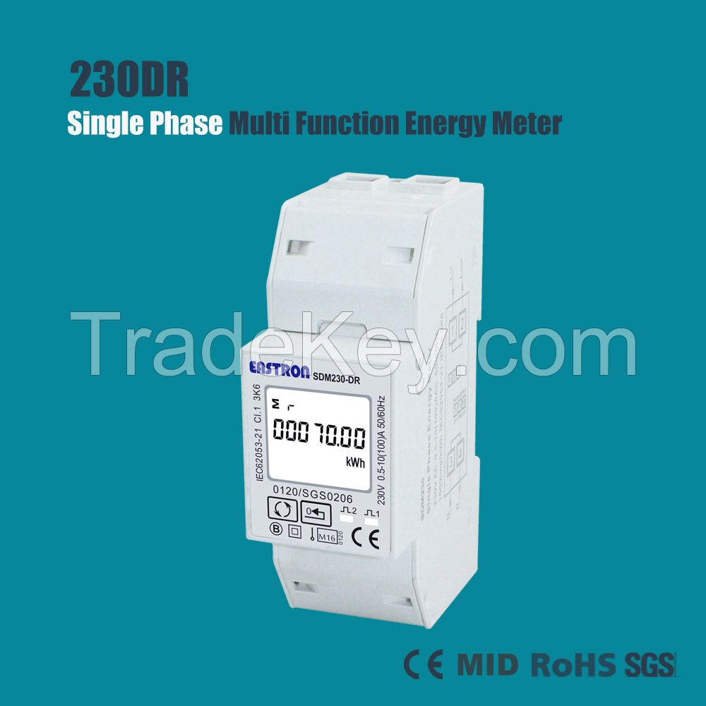 Single Phase Energy Meter, kWh/ W Meter, Power Meter, MID approved