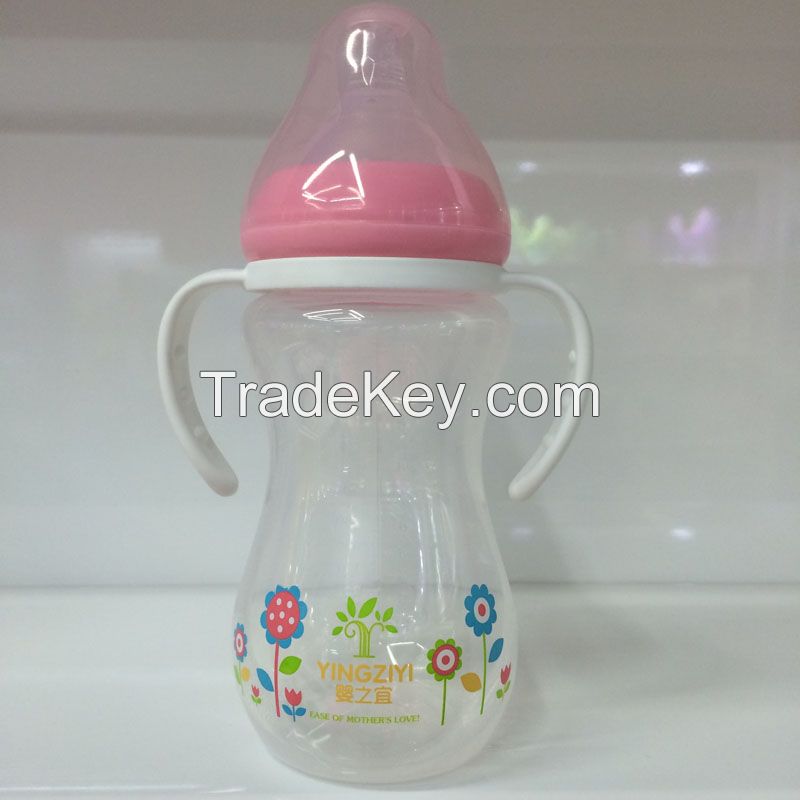 330ml 11oz New design high quality PP big milk bottles with handle who