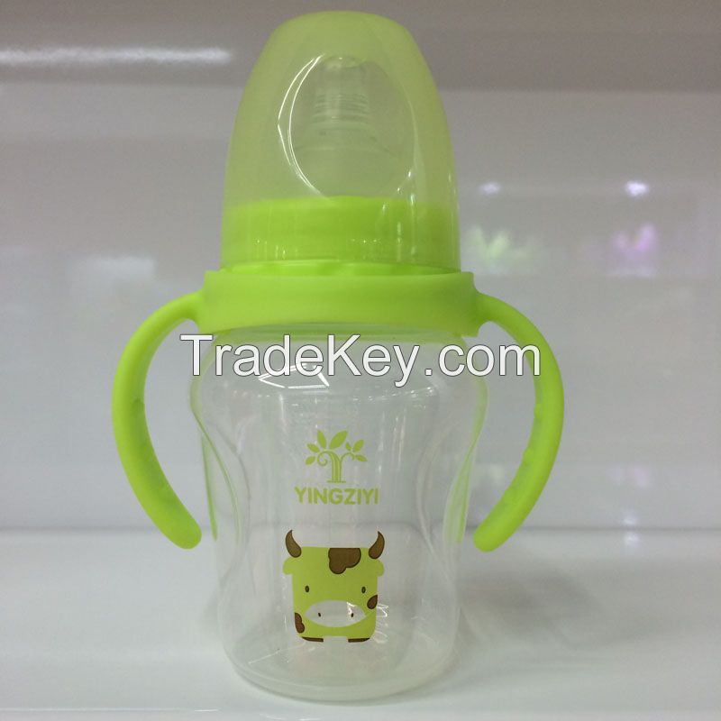 Hot Sale Anti-Colic Curved Wide Neck PP Feeding Bottle 180ML factory