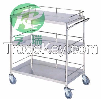 Stainless steel instrument trolley 3 layer