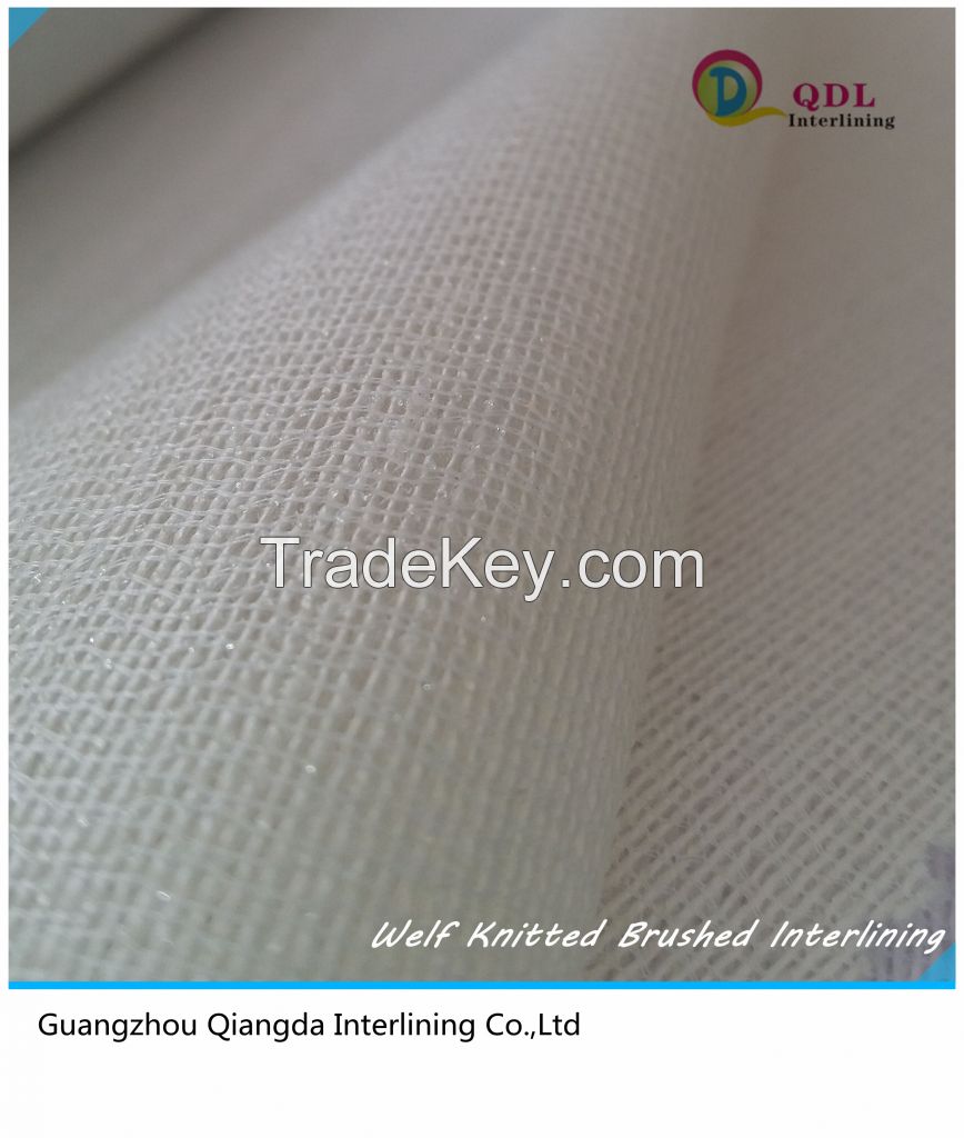 100GSM Weft-Insert Brushed(Fusible) Interlining for suits