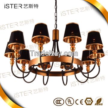 NEW!Hot sale hotel golden chandeliers modern 10 pendant lights 